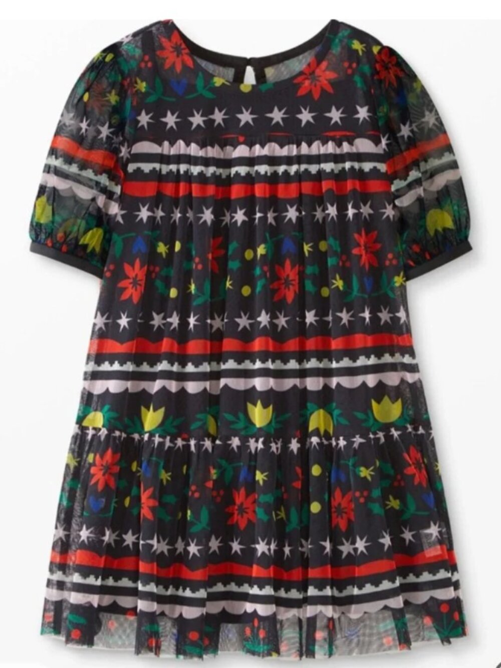 EUC Hanna Andersson Flounce Tull Dress in Deck The Halls Size 5